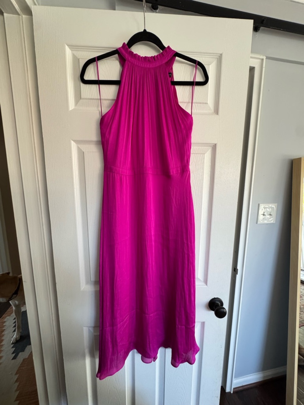 Banana Republic Hot Pink Halter Midi Dress